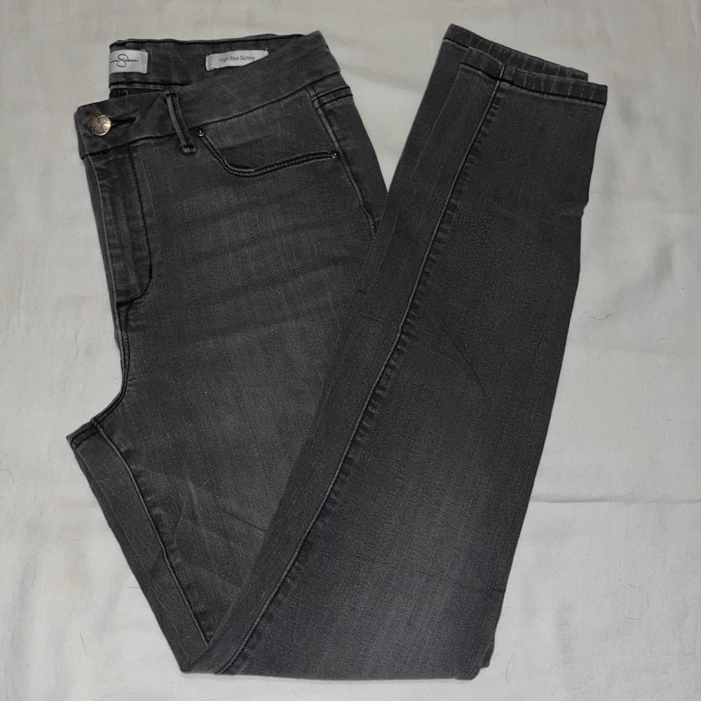 Gray High Waisted Skinny Jeans